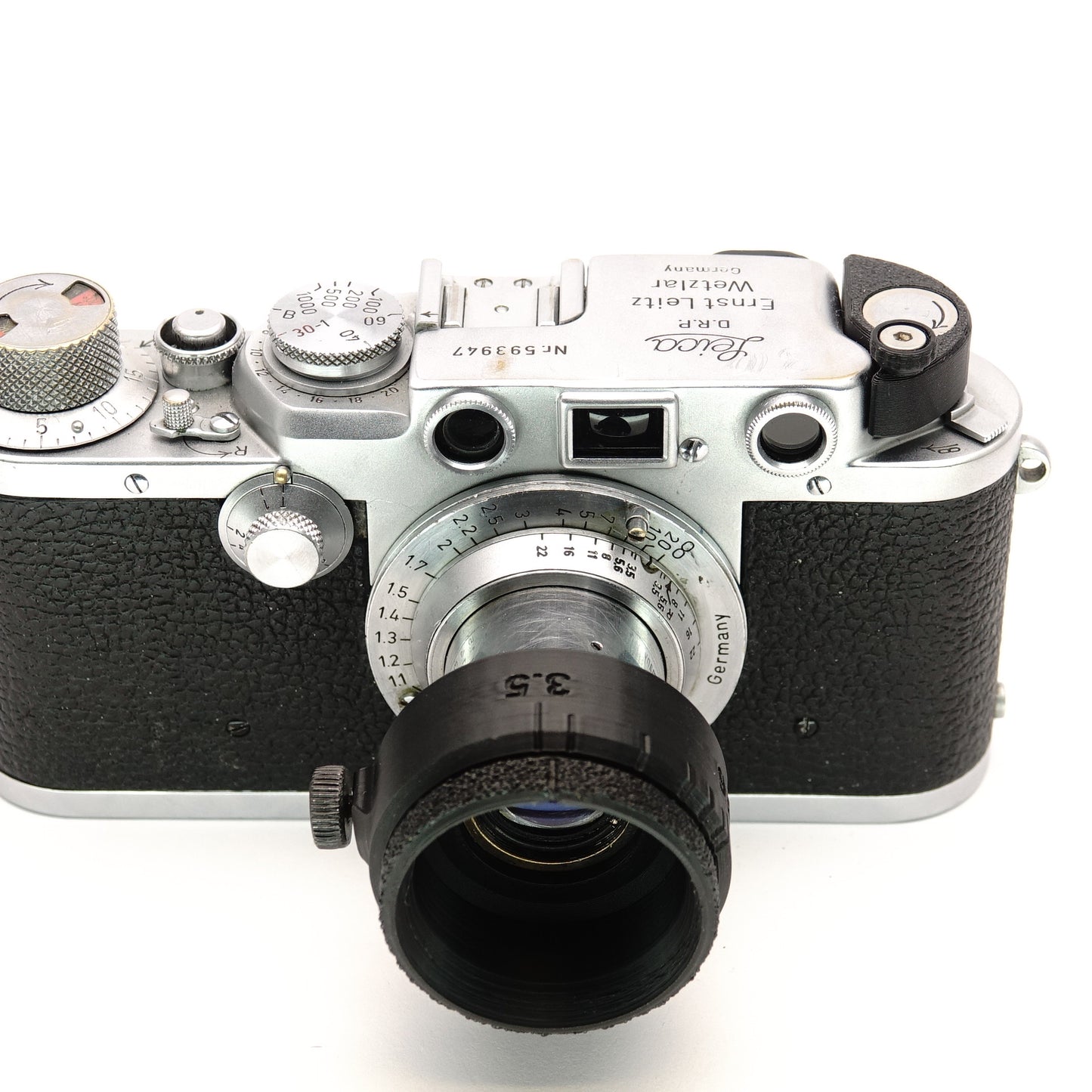 VALOO pare-soleil avec contrôle de diaphragme pour Leica Elmar 5cm f/3.5