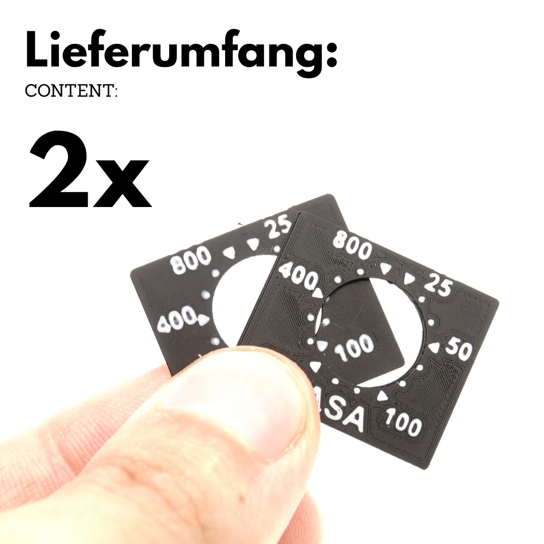 ISO badge replacement (2 pieces) for Minox 35 GT, GL, ML & EL