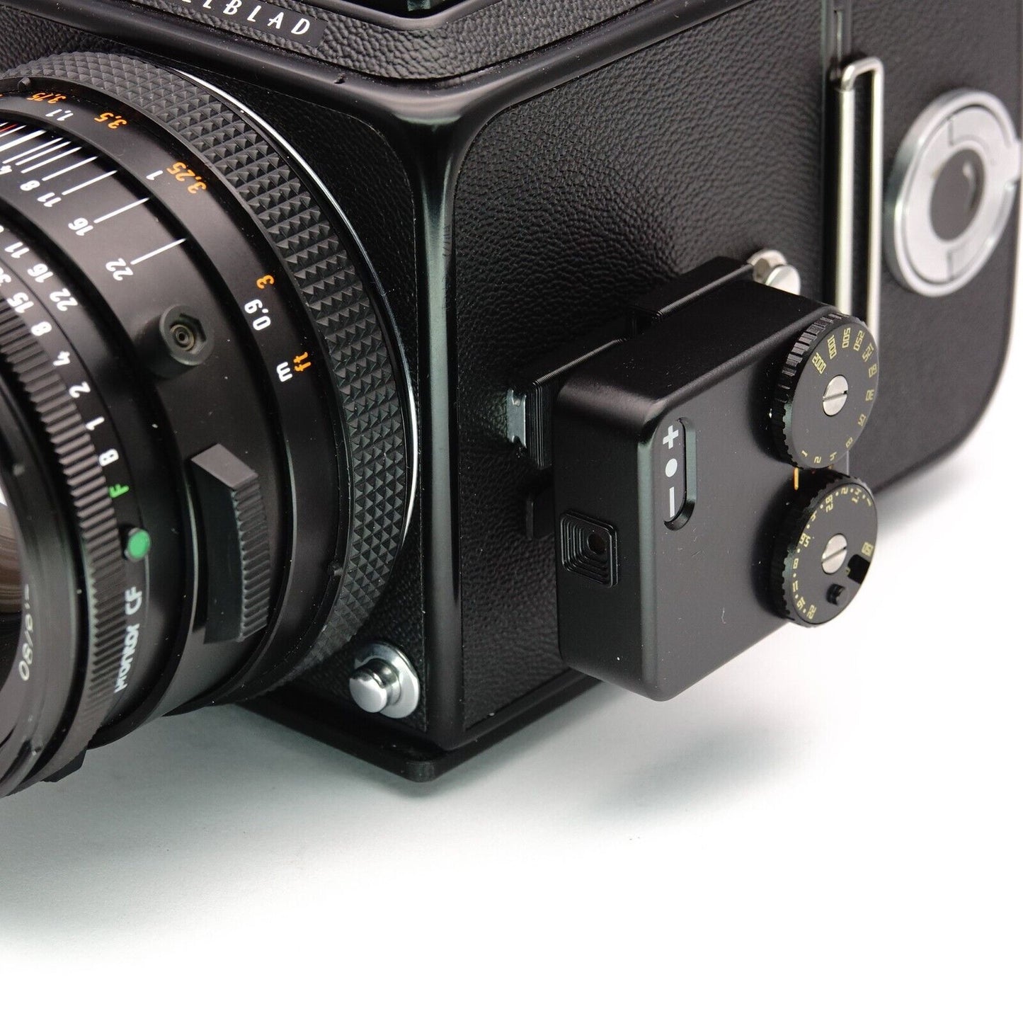 Flash shoe adapter for Hasselblad 500C/M & T-Rail cameras (ISO cold shoe)