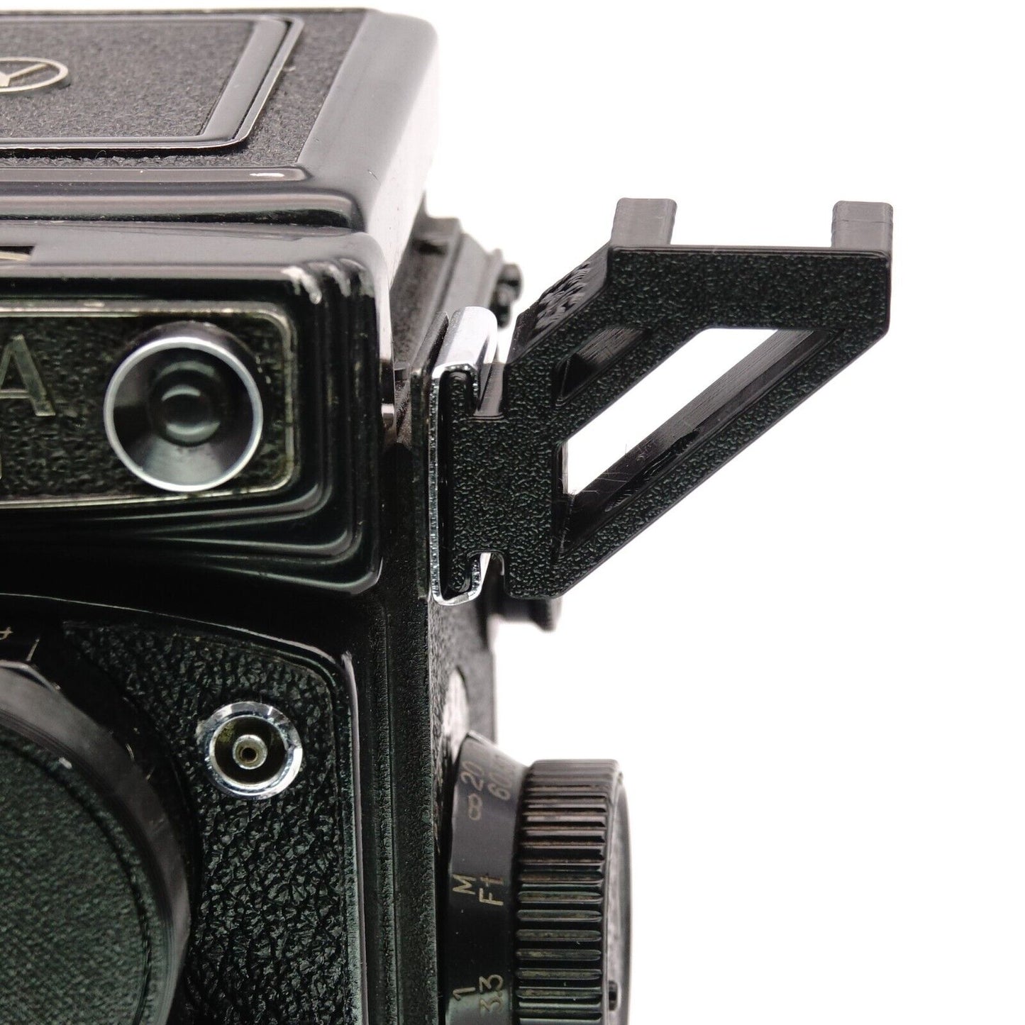 90° Cold Shoe Angle Adapter for Yashica Mat, Mamiya C330, RZ67 & Rolleiflex