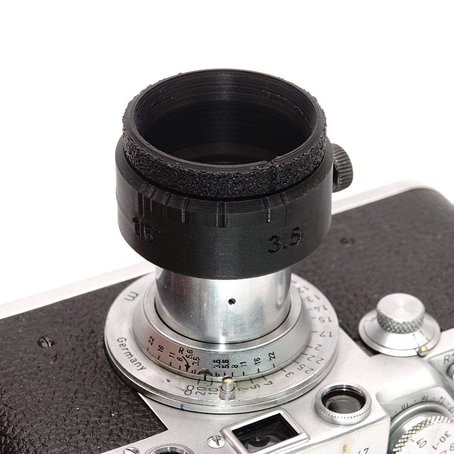 VALOO pare-soleil avec contrôle de diaphragme pour Leica Elmar 5cm f/3.5