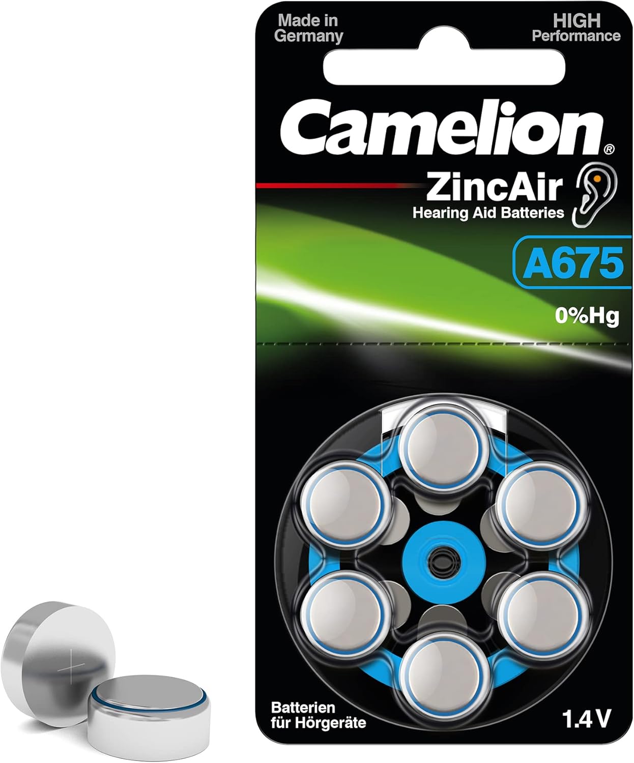 Batterien Typ 675 1,35V für Konica C35EF, Leica R3, Olympus OM-10, Revue 400 SE & mehr