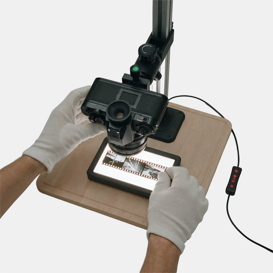 Soporte modular de reproducción "Copy Stand" para escaneo de películas con DSLR y DSLM