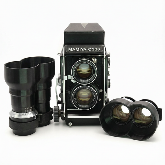 Parasol para objetivos Mamiya C330 / C220 / C33 (55mm - 250mm)